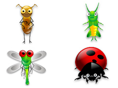 蜻蜓七星瓢虫蚂蚁昆虫桌面ico图标