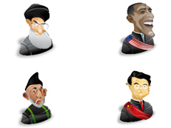 各国领导人卡通肖像ico图标