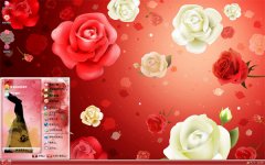 情人节红白玫瑰桌面主题