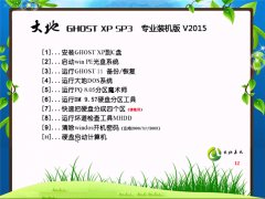 大地 Ghost XP SP3 专业装机版 V2015.3