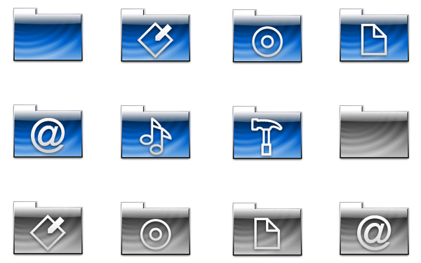 蓝灰波纹文件夹ico图标