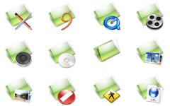 青绿色环保文件夹ico图标