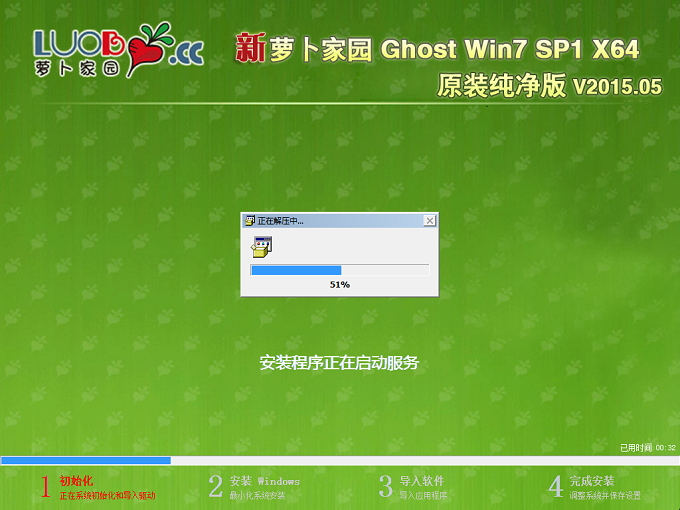 新萝卜家园 Ghost Win7 SP1 X86 原装纯净版 V2015.5(32位)